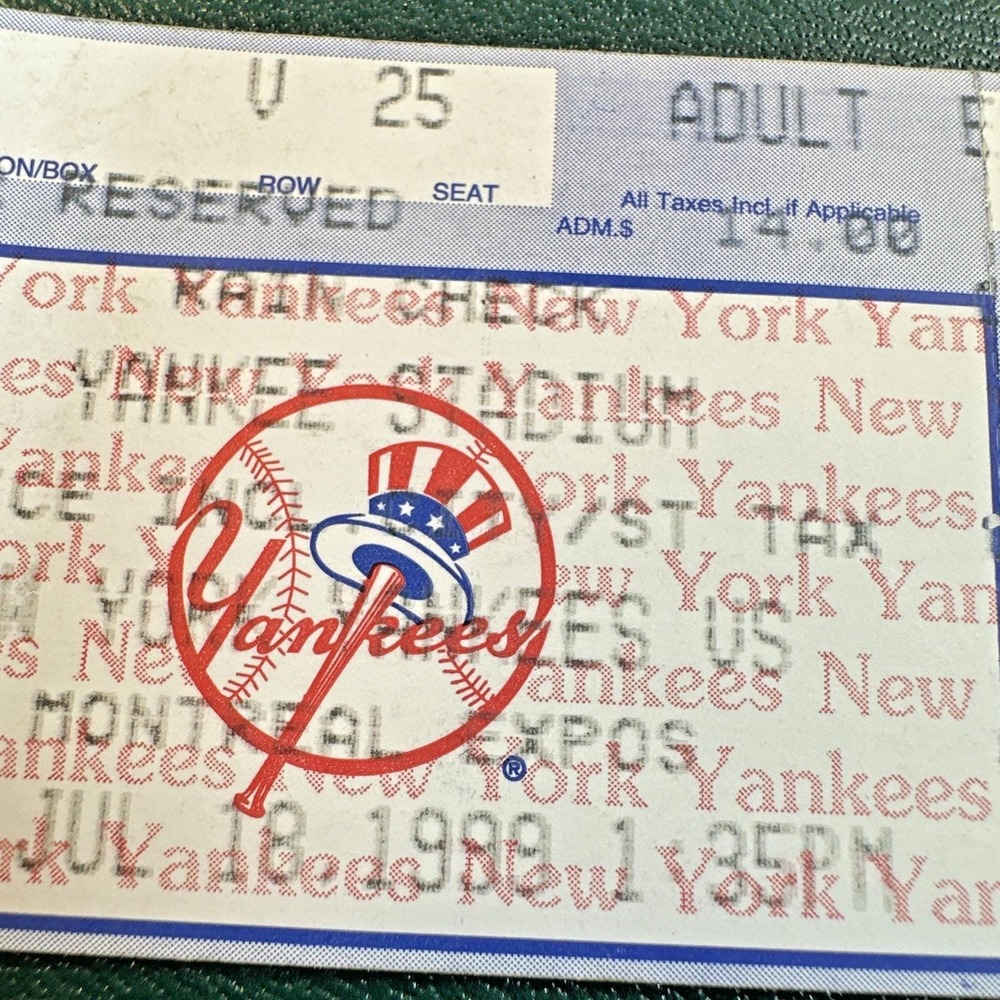 1999 D Cone Perfect Game Ticket Stub 7/18/99 NY Yankees Yogi Berra Day+Chase Crd - Picture 3 of 12